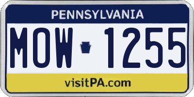 PA license plate MOW1255