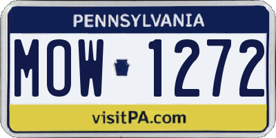 PA license plate MOW1272