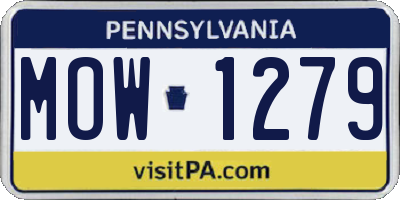 PA license plate MOW1279