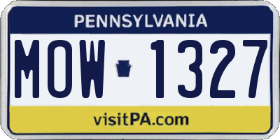PA license plate MOW1327