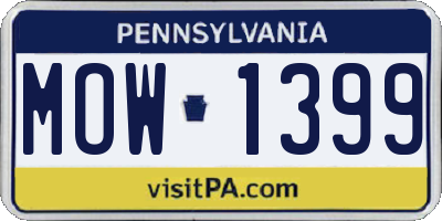 PA license plate MOW1399