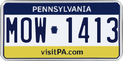 PA license plate MOW1413
