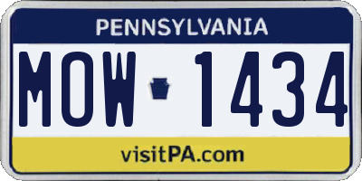 PA license plate MOW1434