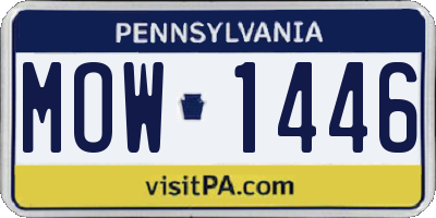 PA license plate MOW1446