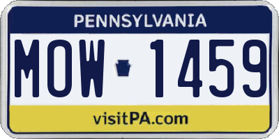 PA license plate MOW1459