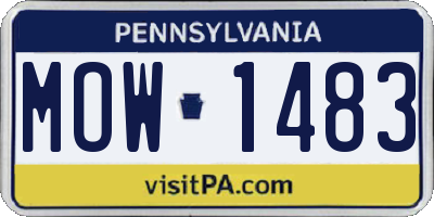 PA license plate MOW1483