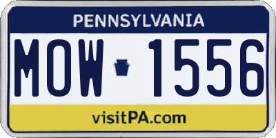 PA license plate MOW1556