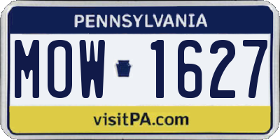 PA license plate MOW1627