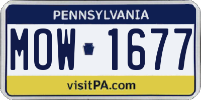 PA license plate MOW1677