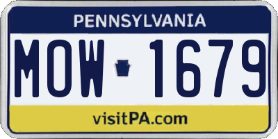 PA license plate MOW1679