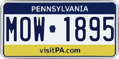 PA license plate MOW1895