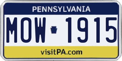 PA license plate MOW1915