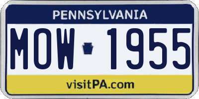 PA license plate MOW1955