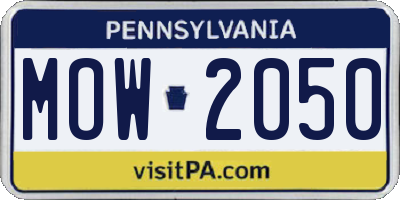 PA license plate MOW2050