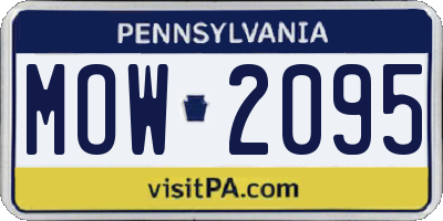 PA license plate MOW2095