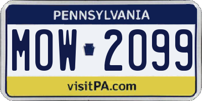 PA license plate MOW2099