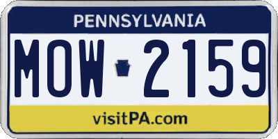 PA license plate MOW2159