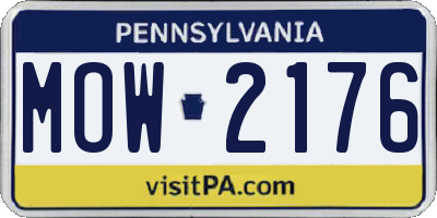 PA license plate MOW2176