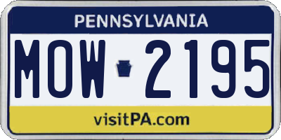PA license plate MOW2195