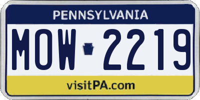 PA license plate MOW2219