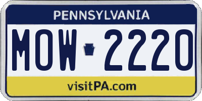 PA license plate MOW2220