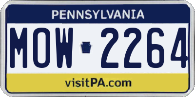 PA license plate MOW2264