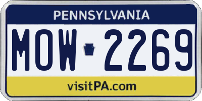 PA license plate MOW2269