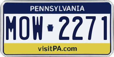 PA license plate MOW2271
