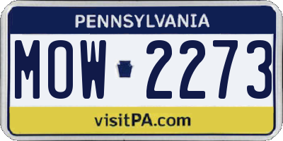 PA license plate MOW2273