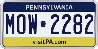 PA license plate MOW2282