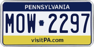 PA license plate MOW2297