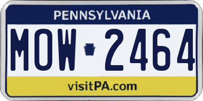 PA license plate MOW2464