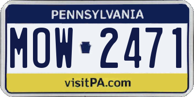 PA license plate MOW2471
