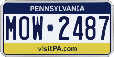 PA license plate MOW2487