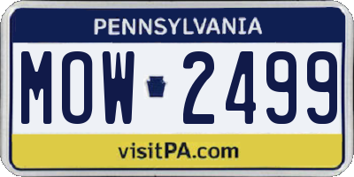 PA license plate MOW2499
