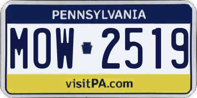 PA license plate MOW2519