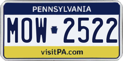 PA license plate MOW2522