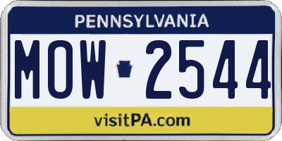PA license plate MOW2544