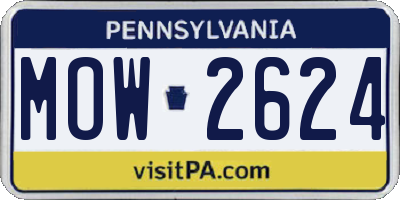 PA license plate MOW2624