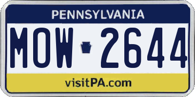 PA license plate MOW2644