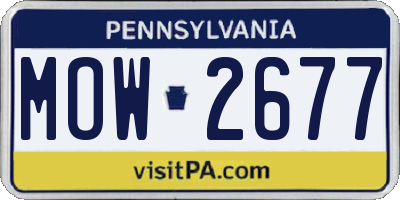PA license plate MOW2677