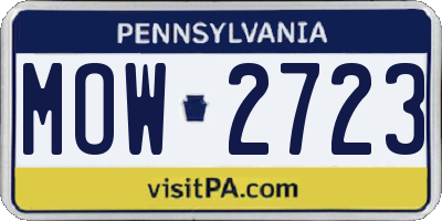 PA license plate MOW2723