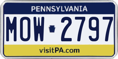 PA license plate MOW2797