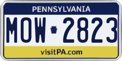 PA license plate MOW2823