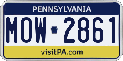 PA license plate MOW2861