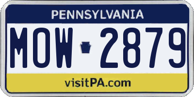PA license plate MOW2879