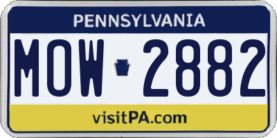PA license plate MOW2882
