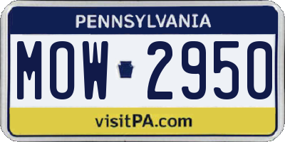 PA license plate MOW2950