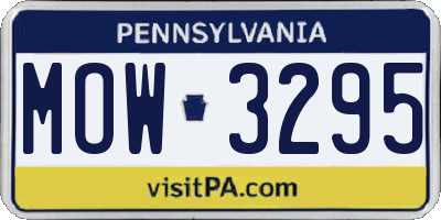 PA license plate MOW3295