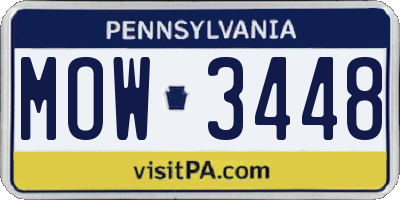 PA license plate MOW3448